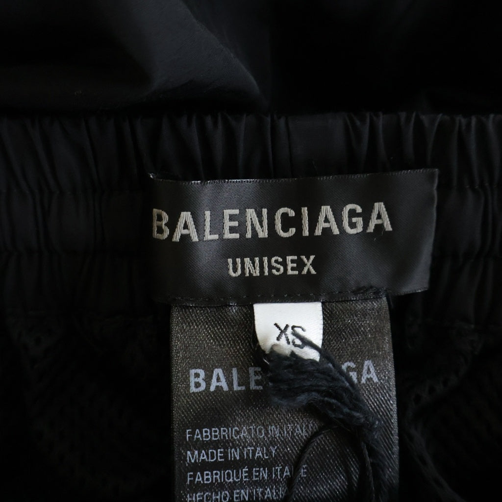 BALENCIAGA(バレンシアガ) 23SS Double Front Tracksuit Trousers ナイロン混 ダブルフロント レイヤードワイドバギーパンツ ブラック 770502 TNQ25