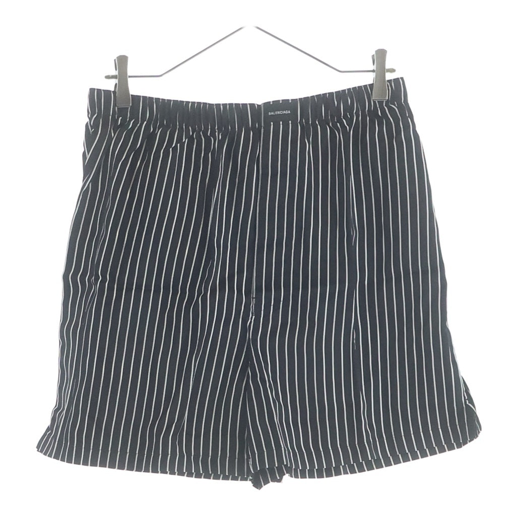 BALENCIAGA(バレンシアガ) BOXER SHORTS ストライプ柄 ボクサーショーツ ハーフパンツ ブラック/ホワイト 673304 4C2B5