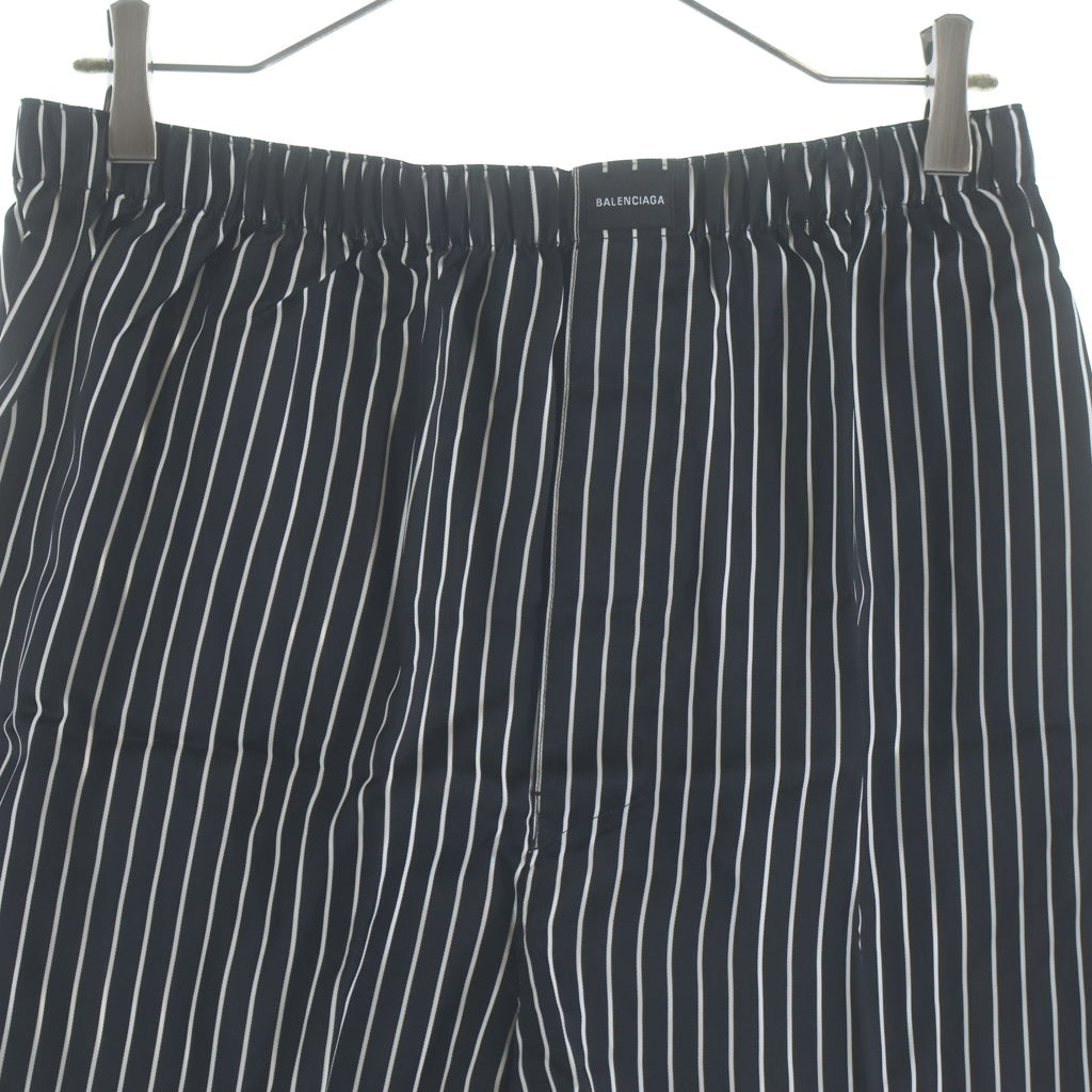 BALENCIAGA(バレンシアガ) BOXER SHORTS ストライプ柄 ボクサーショーツ ハーフパンツ ブラック/ホワイト 673304 4C2B5