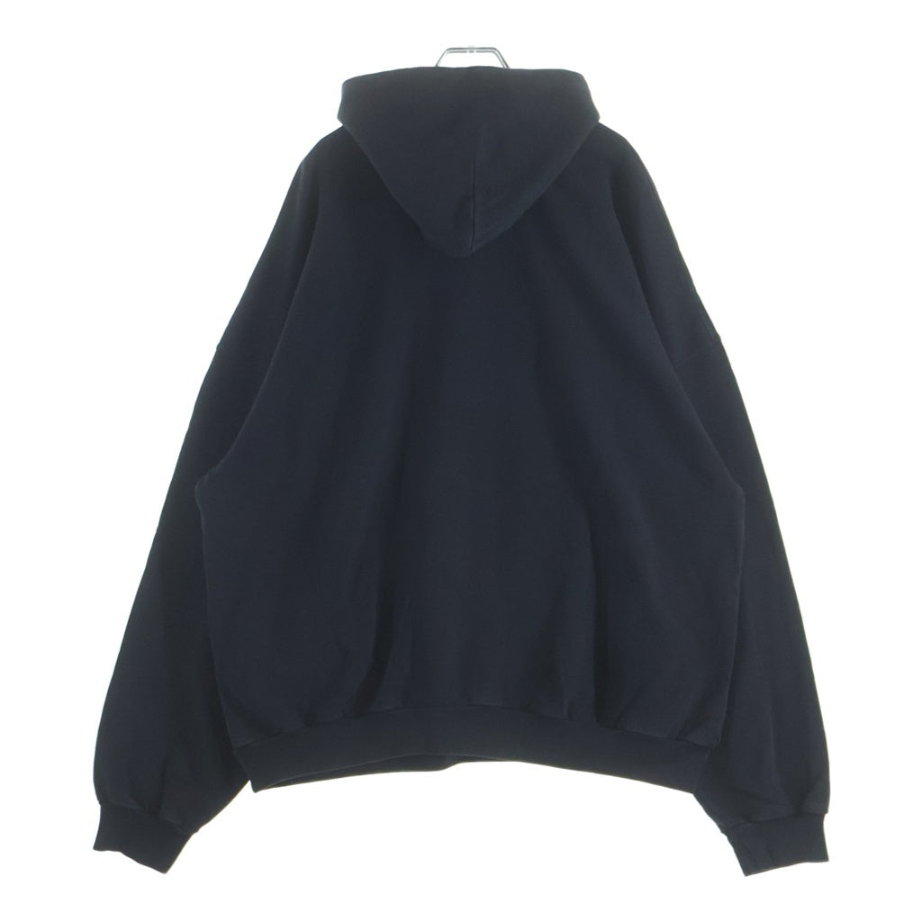 BALENCIAGA(バレンシアガ) 23AW WASHED BLACK ウオッシュド加工 アームロゴエンブロイダリー プルオーバースウェットパーカー フーディー ブラック 739024 TOVV2
