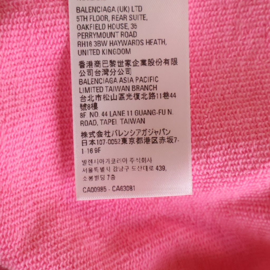 BALENCIAGA(バレンシアガ) 23SS Vintage Small Zip-up Hoodie ヴィンテージ加工 スモールジップアップパーカー フーディー ピンク 744454 TOVG5