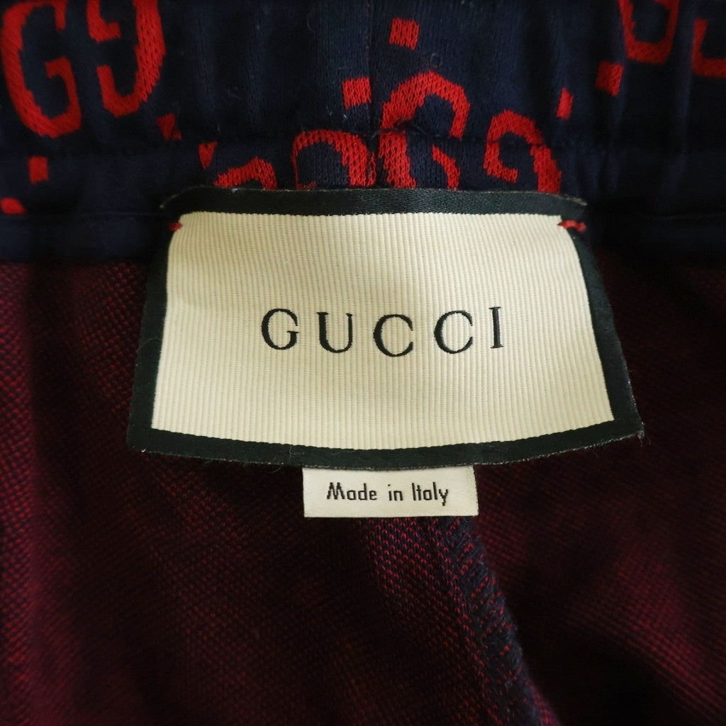 GUCCI(グッチ) 18SS GG Jaquard Jersey Shorts GGジャガード総柄 ショートパンツ ショーツ ハーフパンツ ネイビー/レッド 474632 X9L14