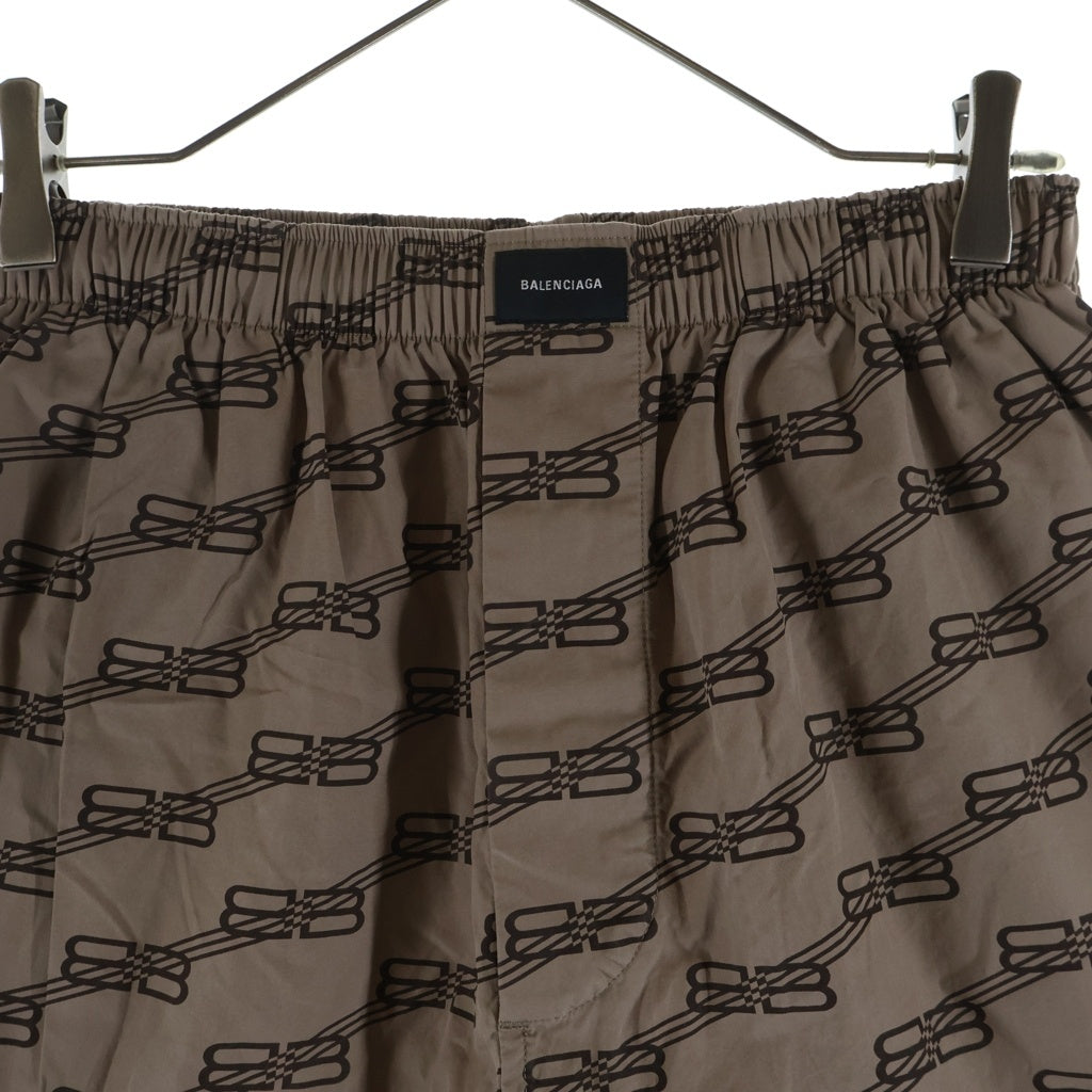 BALENCIAGA(バレンシアガ) 22AW BBモノグラムロゴ総柄ショーツ ハーフパンツ ベージュ 672410 TML36