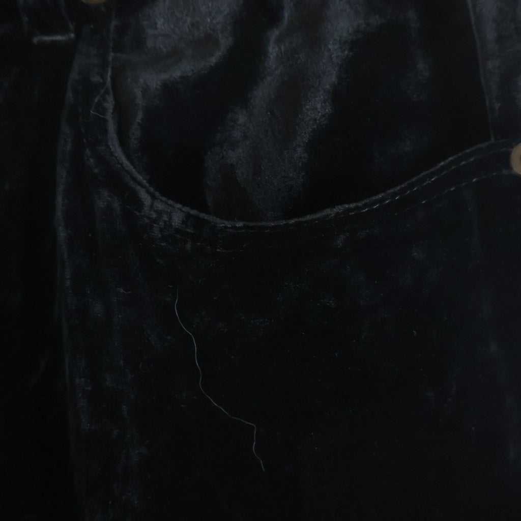 SAINT LAURENT PARIS(サンローランパリ) ベロア ボタンフライ ワイドロングパンツ ブラック 704607 Y05PA