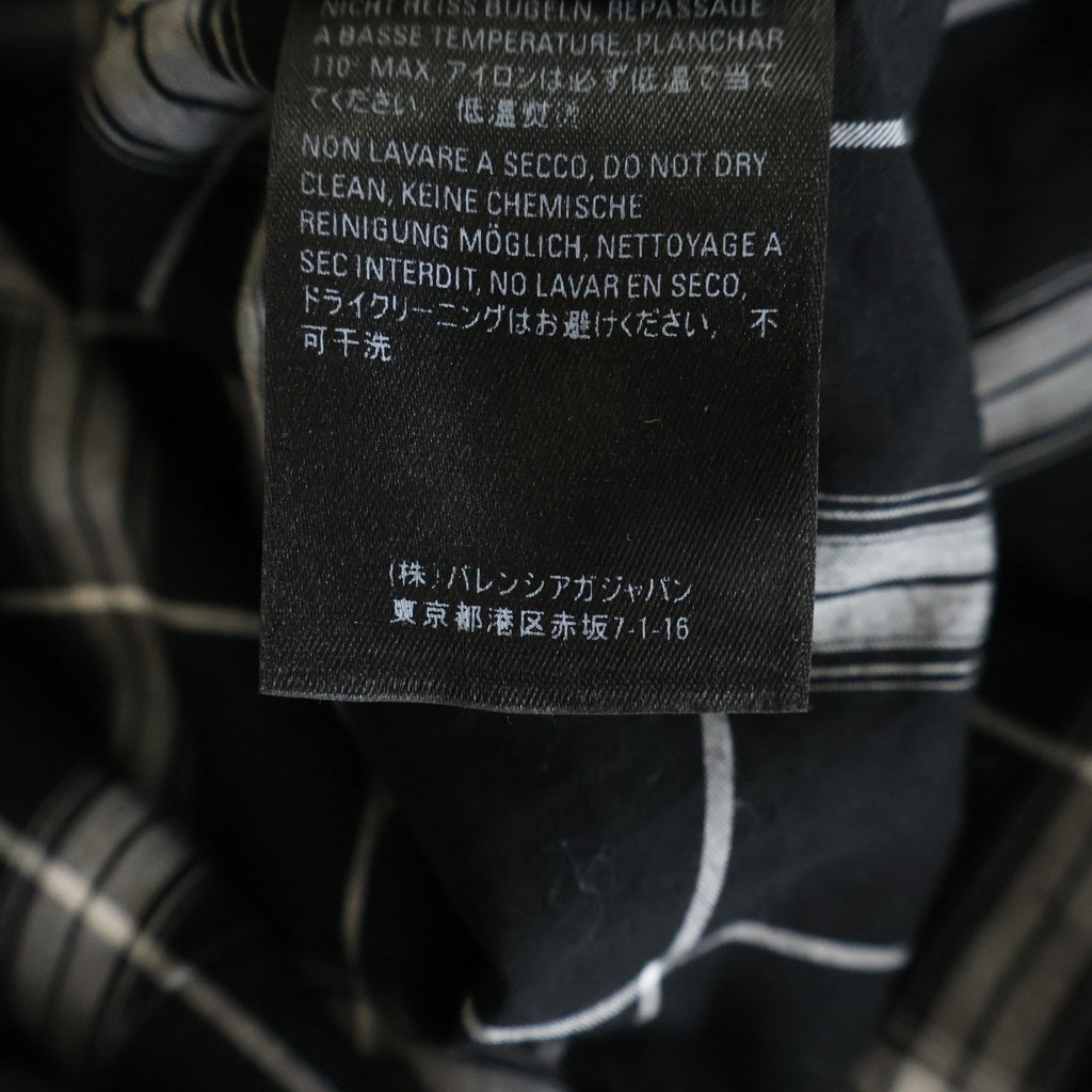 BALENCIAGA(バレンシアガ) Back Logo Check L/S Shirt バックロゴ チェック柄 長袖ボタンダウンシャツ ブラック/ホワイト 556878 TDM03