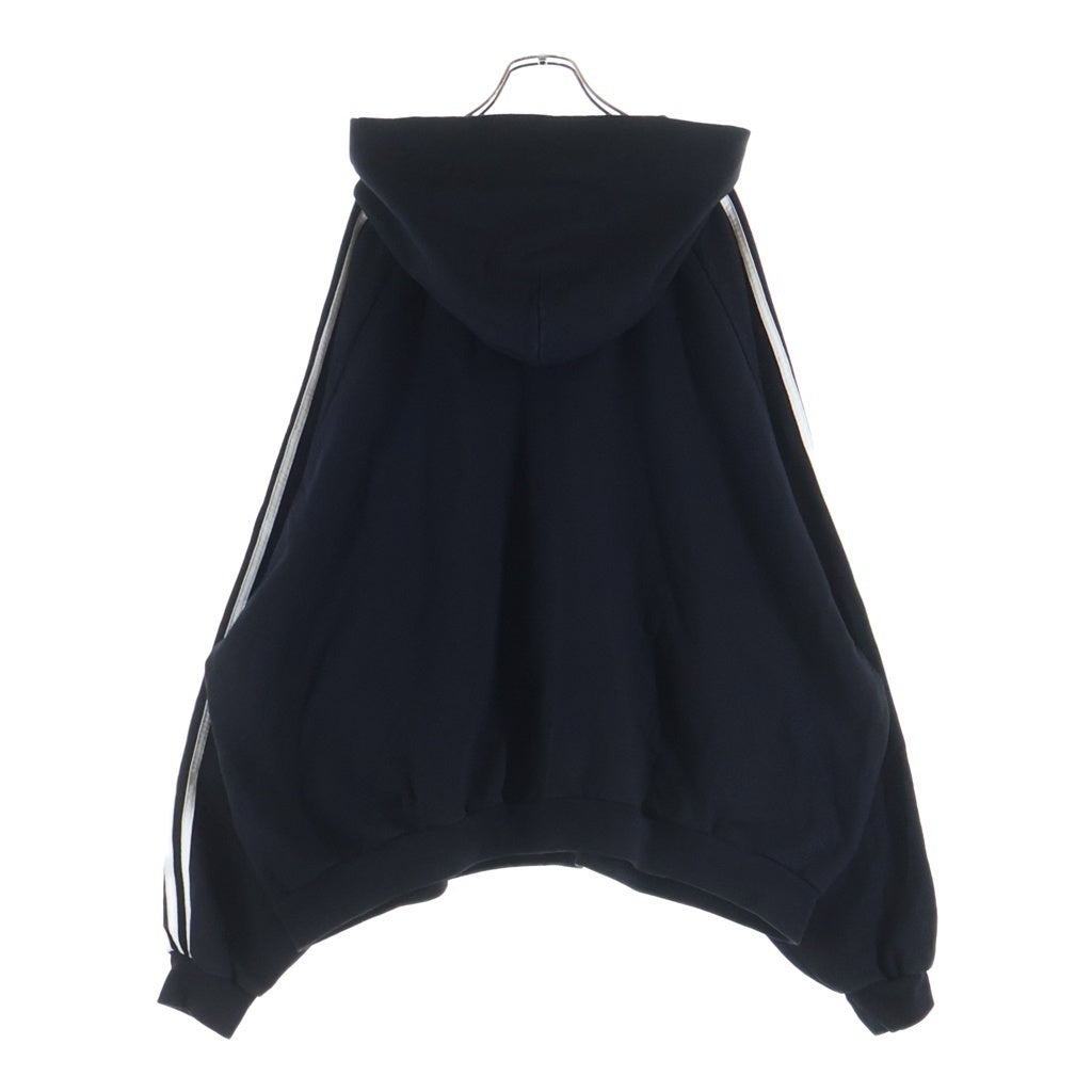 BALENCIAGA(バレンシアガ) 22AW ×adidas Hoodie Large Fit アディダス ラージフィット ロゴプリントプルオーバーパーカー フーディー ブラック 729322 TNVN2