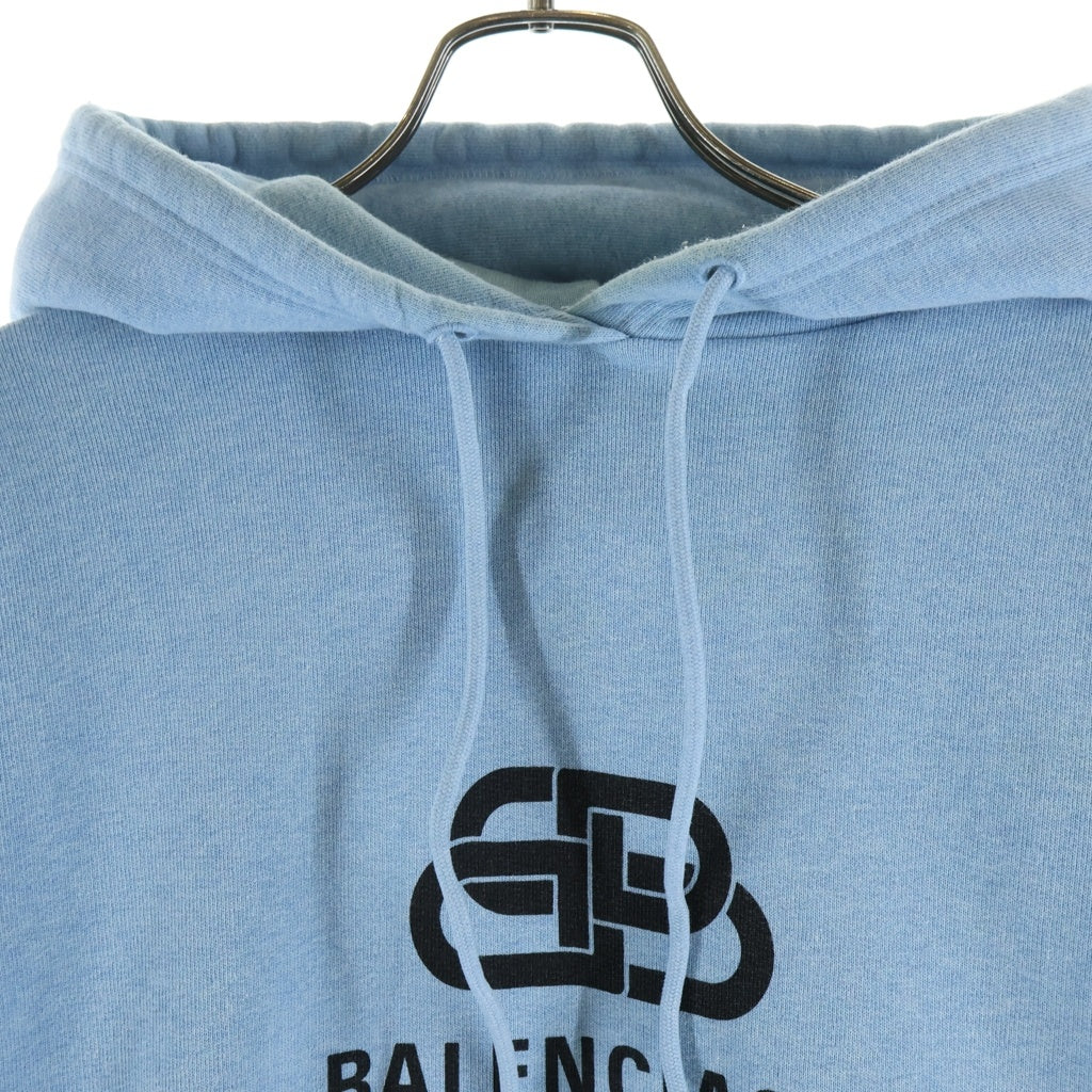 BALENCIAGA(バレンシアガ) 20SS BBロゴ フロントプリント プルオーバーパーカー フーディー ブルー 570811 THV78