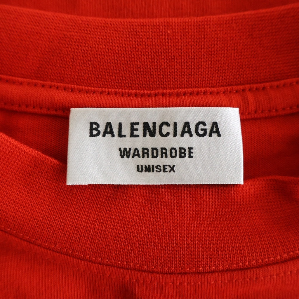 BALENCIAGA(バレンシアガ) 21SS Political Campaign Oversized Tee ポリティカル キャンペーンロゴ刺繍Tシャツ 半袖クルーネックカットソー レッド 641655 TKVJ1