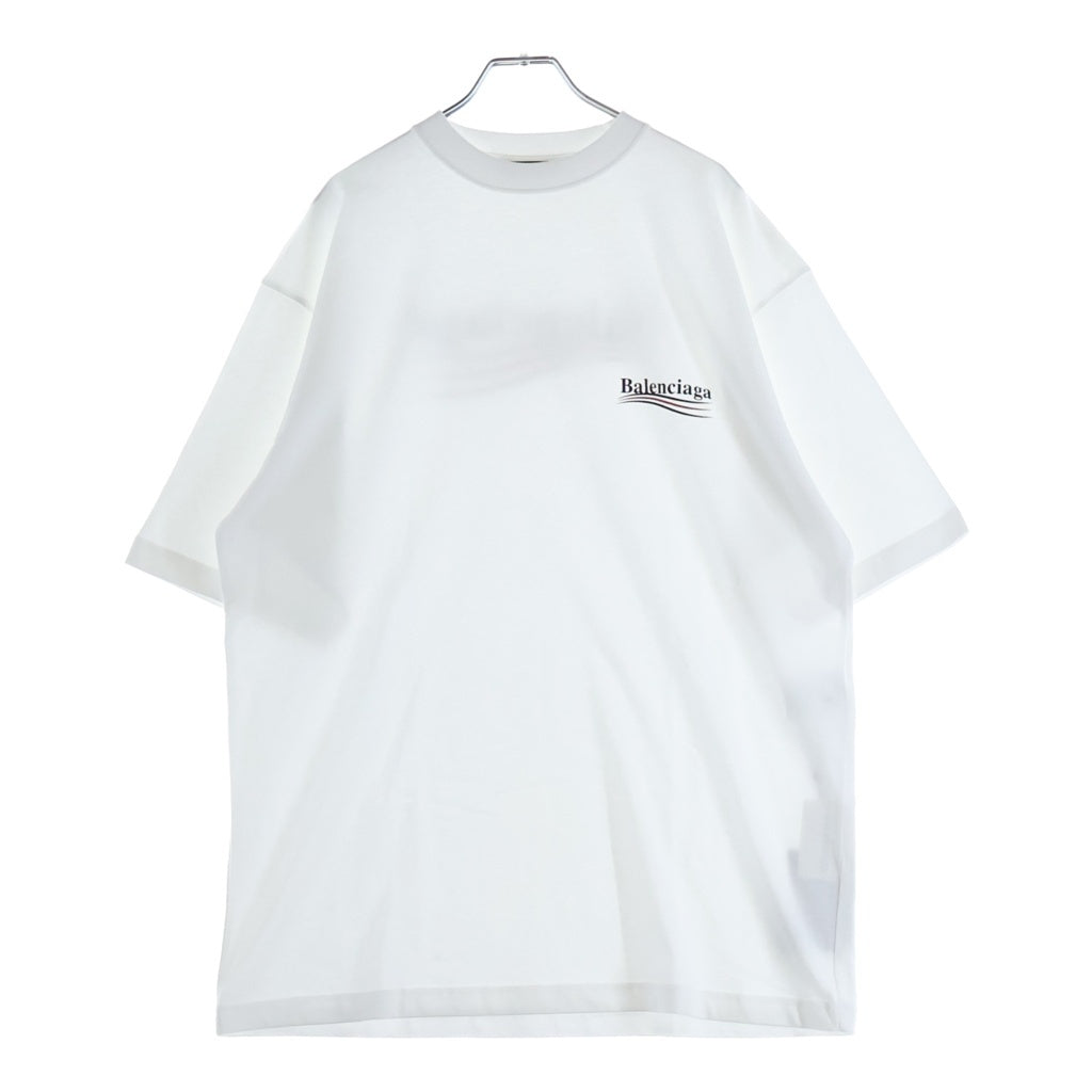 BALENCIAGA(バレンシアガ) 21AW Political Campaign Large Fit Tee ポリティカル キャンペーンロゴプリントTシャツ 半袖クルーネックカットソー ホワイト 620969 TIV52