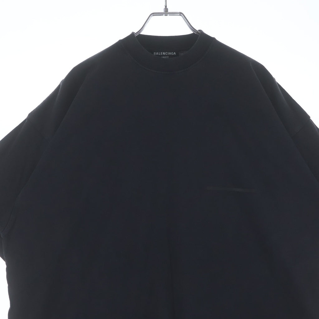 BALENCIAGA(バレンシアガ) 22AW OVERSIZED T-SHIRT ロゴプリント オーバーサイズTシャツ 半袖クルーネックカットソー ブラック 694576 TMVJ6