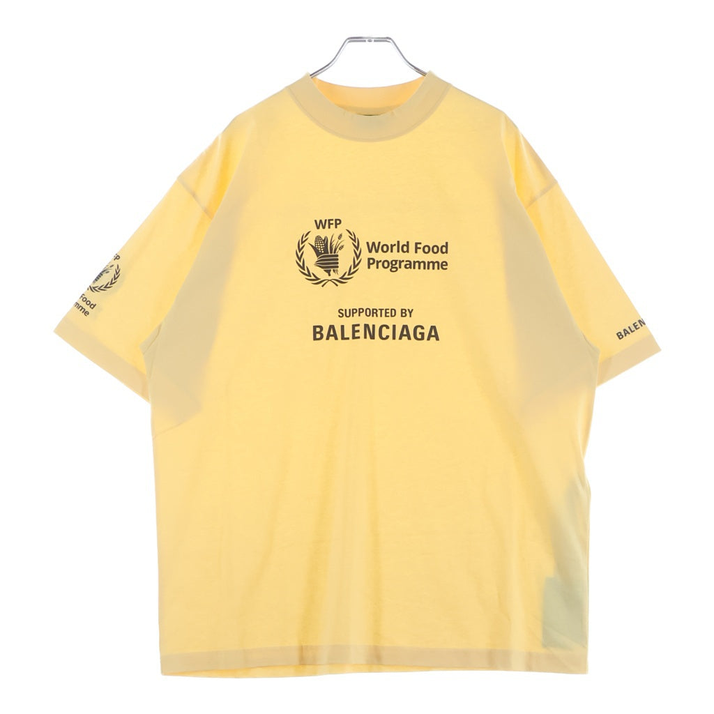 BALENCIAGA(バレンシアガ) WFP World Food Programme 両面ラバープリントTシャツ 半袖クルーネックカットソー イエロー 764235 TSVS9