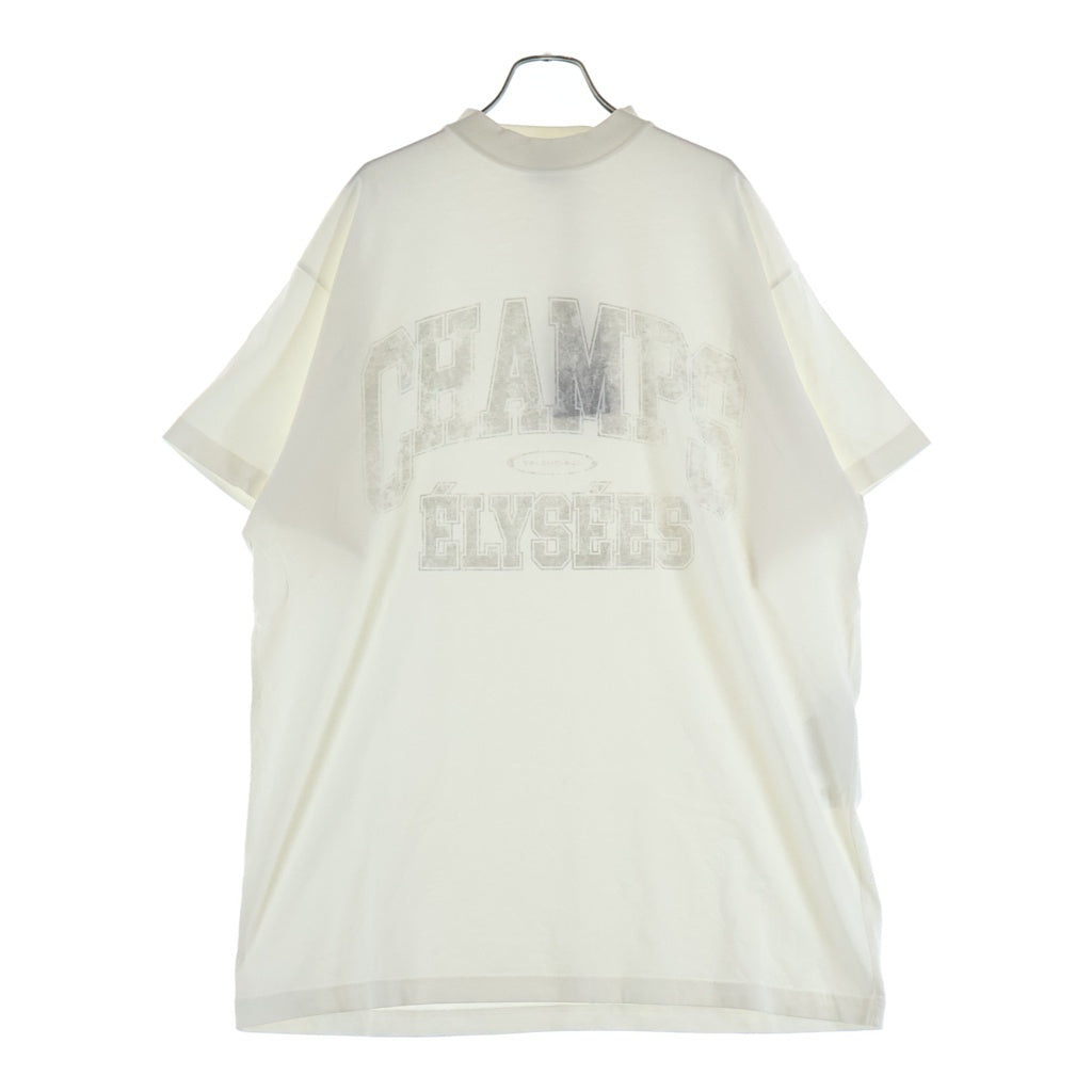 BALENCIAGA(バレンシアガ) 25SS Over Champs-Elysees T-Shirt フロントプリント オーバーサイズTシャツ 半袖クルーネックカットソー ホワイト 787349 TRVN1