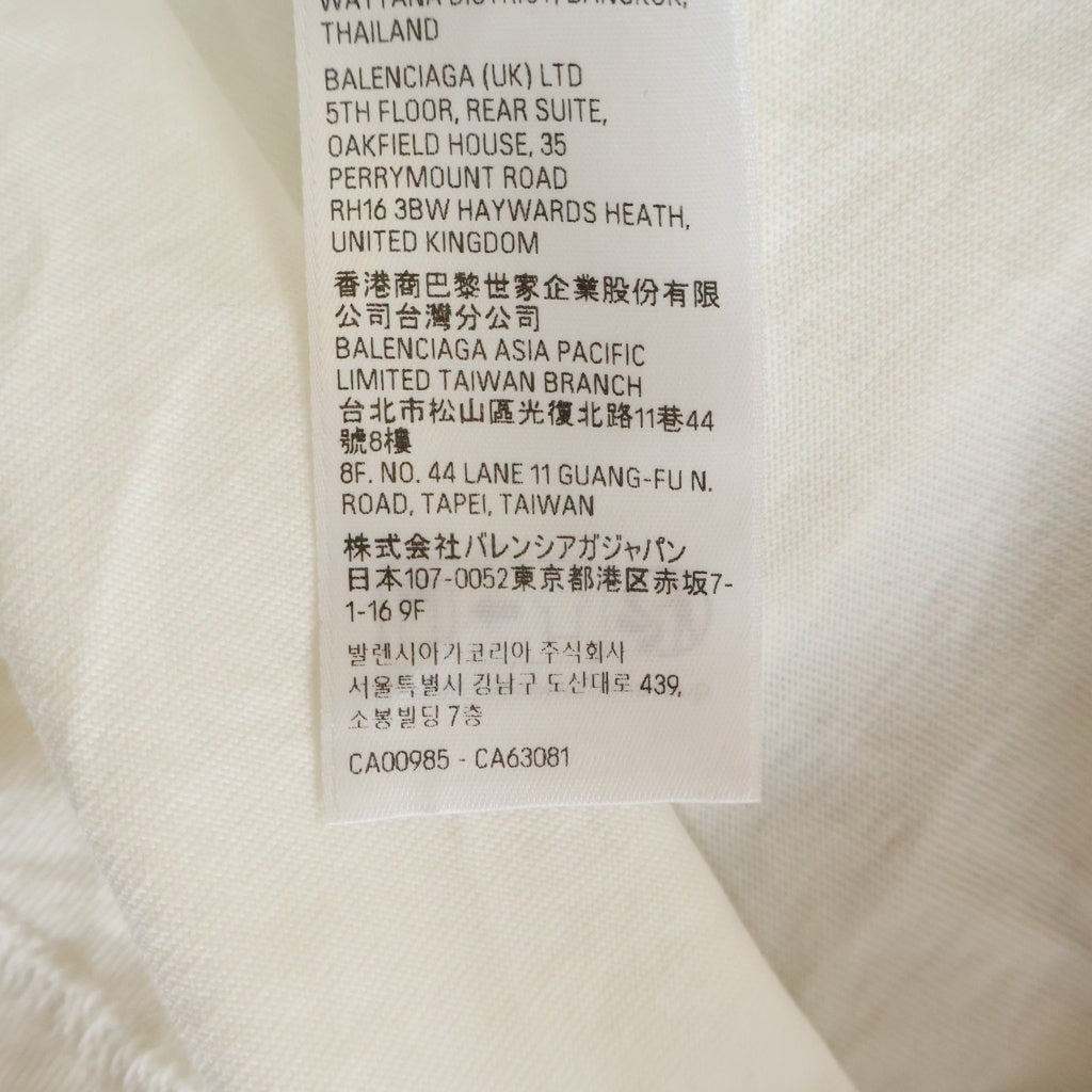 BALENCIAGA(バレンシアガ) 25SS Over Champs-Elysees T-Shirt フロントプリント オーバーサイズTシャツ 半袖クルーネックカットソー ホワイト 787349 TRVN1