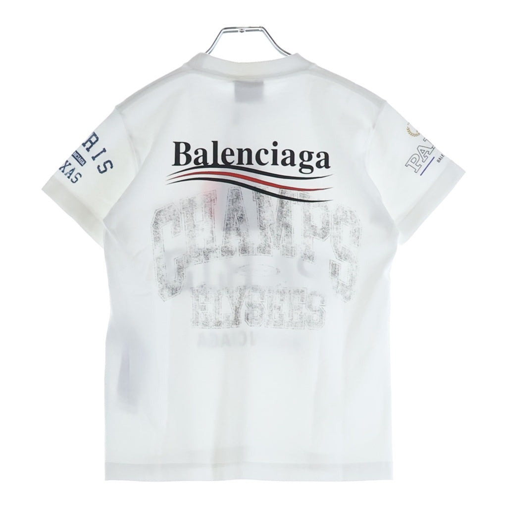 BALENCIAGA(バレンシアガ) 25SS Overlayer Political Campaign Tee Small Fit キャンペーンロゴ 両面プリントTシャツ 半袖クルーネックカットソー レディース 612964 TSVY7