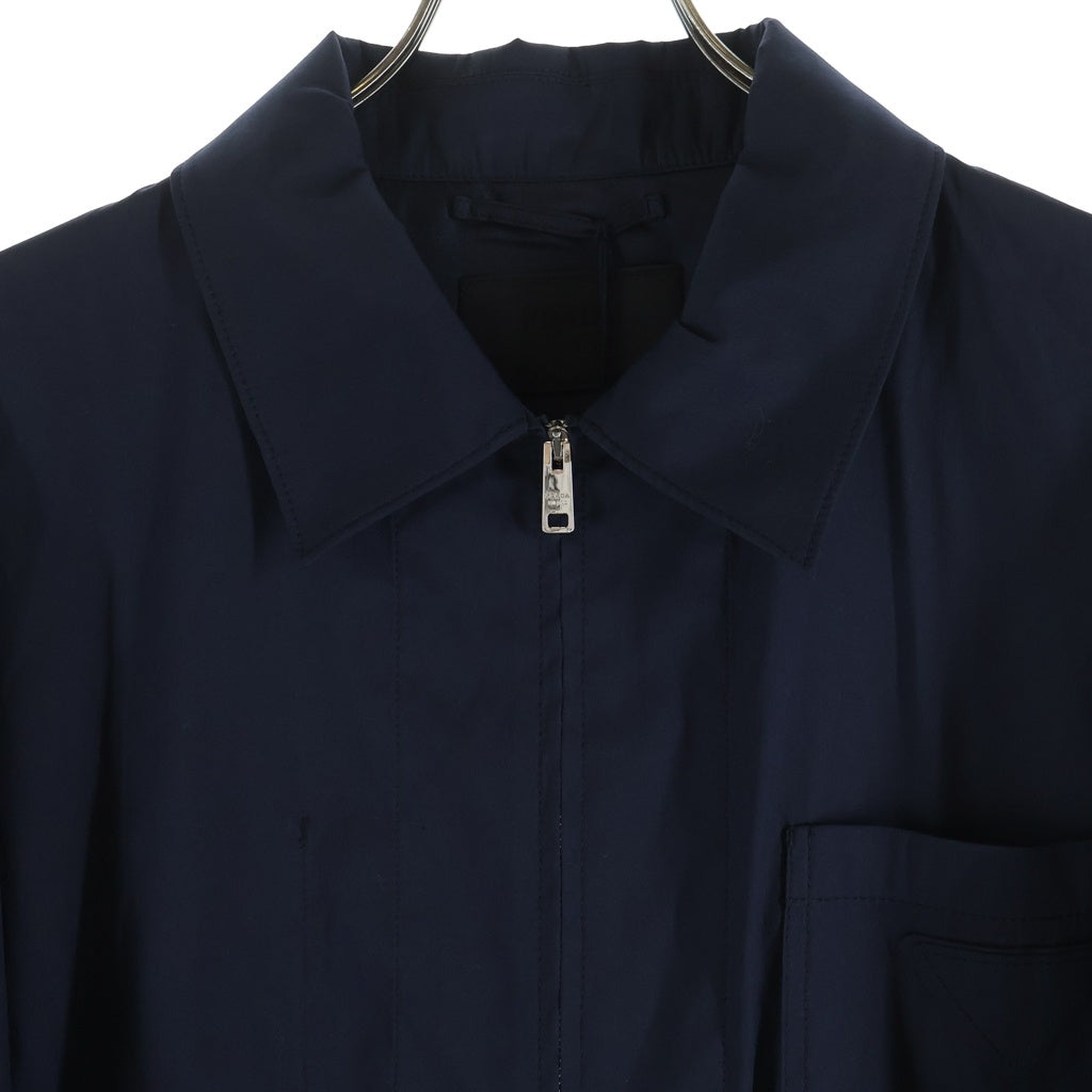 PRADA(プラダ) トライアングルロゴ ストレッチコットン ジップアップジャケット ブルゾン ネイビー SGC513