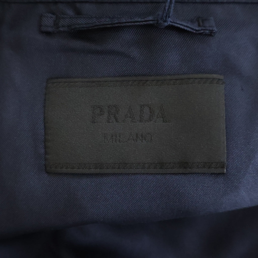 PRADA(プラダ) トライアングルロゴ ストレッチコットン ジップアップジャケット ブルゾン ネイビー SGC513