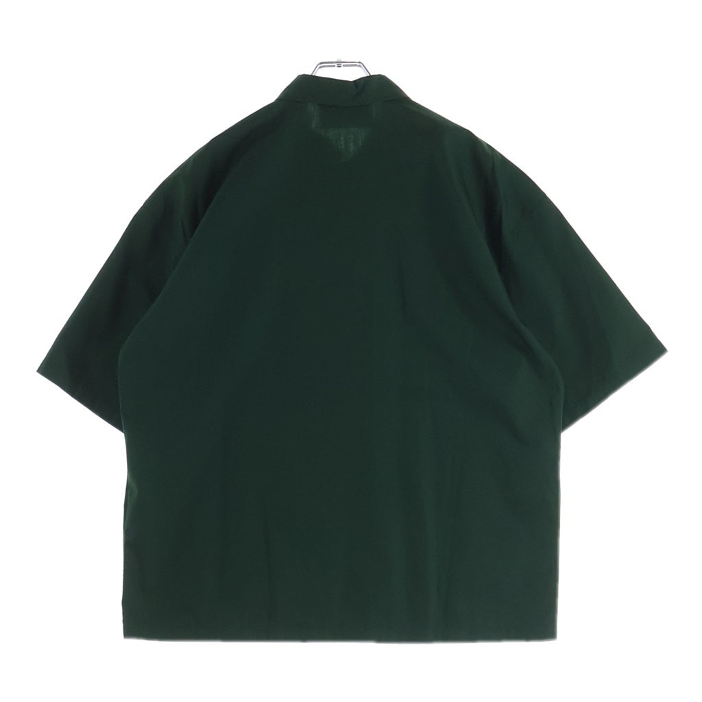 PRADA(プラダ) 24SS レタリングロゴ 半袖ジップアップシャツ グリーン SC781