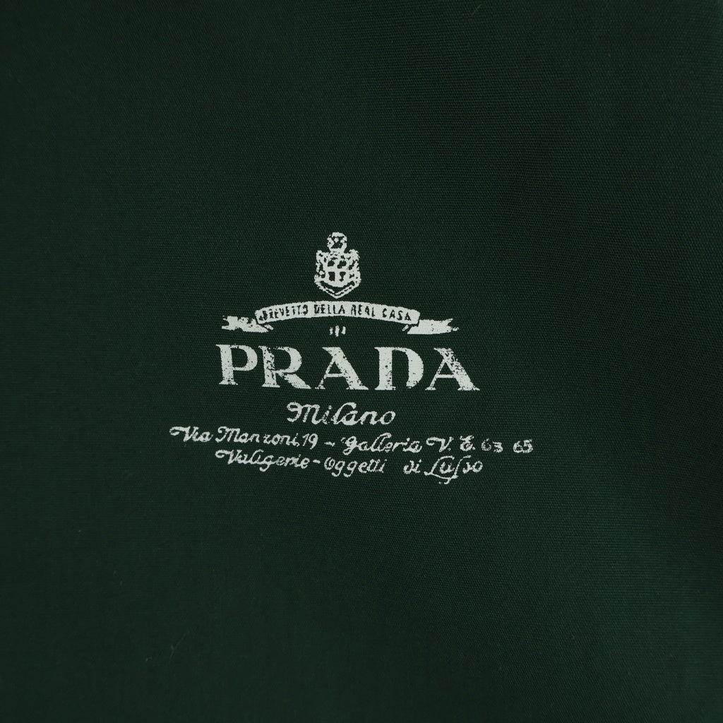PRADA(プラダ) 24SS レタリングロゴ 半袖ジップアップシャツ グリーン SC781