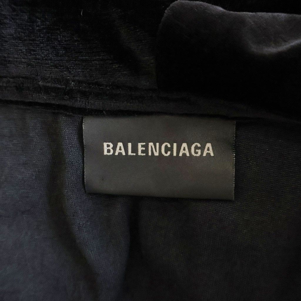 BALENCIAGA(バレンシアガ) 24AW VELVET HOODIE ベルベット プルオーバーパーカー フーディー レディース ブラック 720654 TKQ22