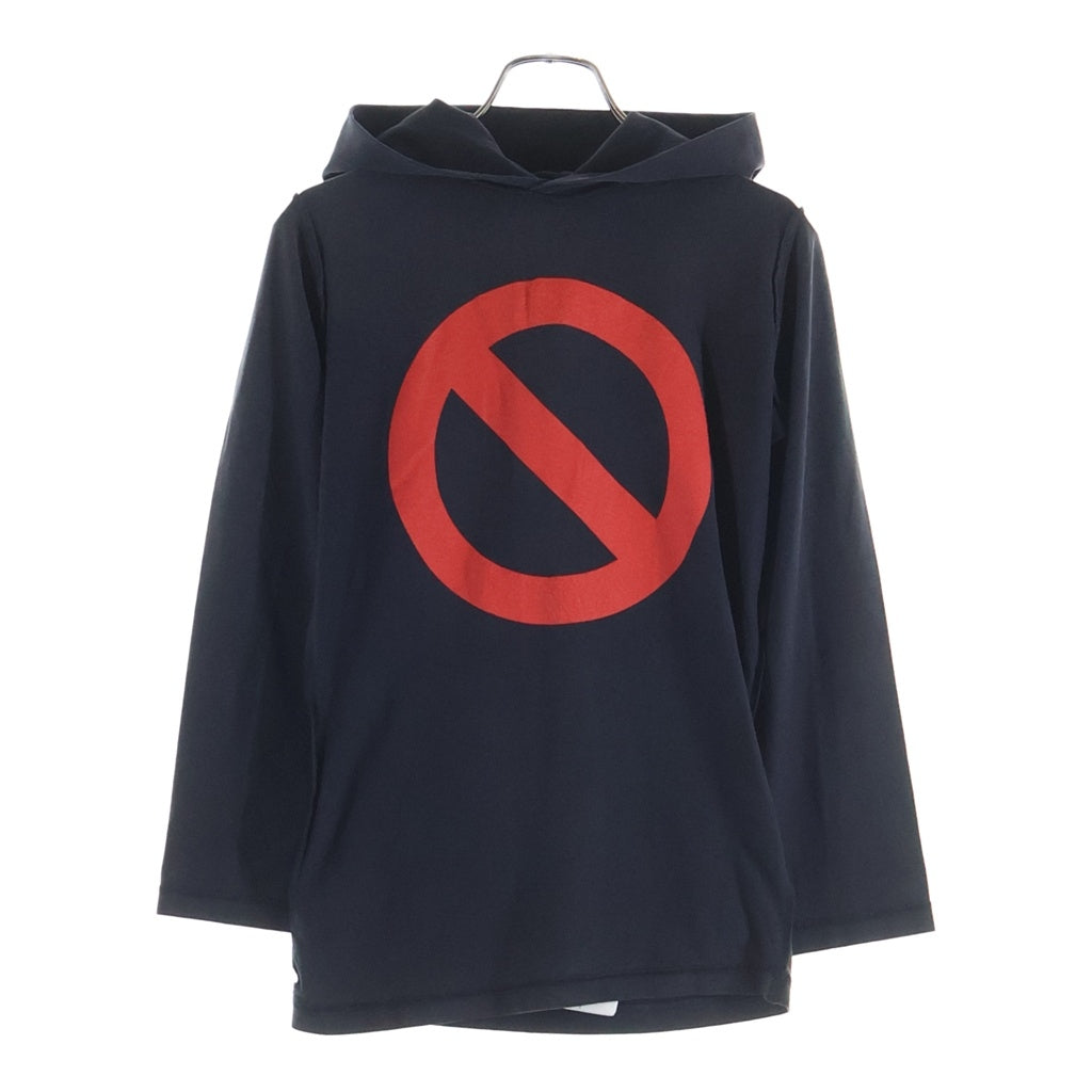 BALENCIAGA(バレンシアガ) BFRND Long-Sleeve Hooded T-Shirt ロゴプリント ネックホルダー付 ロングスリーブフーデッドTシャツ レディース ブラック 787350 TQVG9