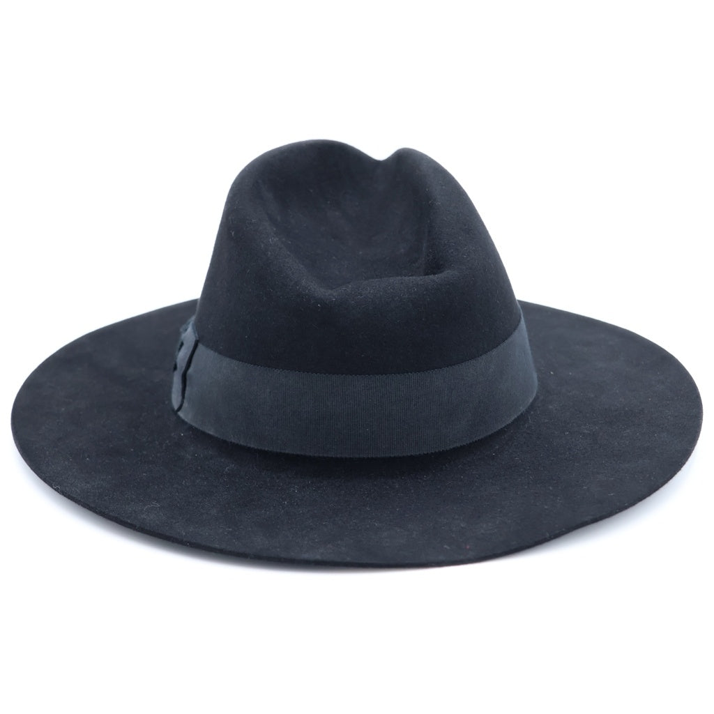 SAINT LAURENT PARIS(サンローランパリ) 16AW New Bowie Fedora Hat ニューボウイフェドラハット ロングプリムハット 中折れ帽子 ブラック 442145 Y3OS1