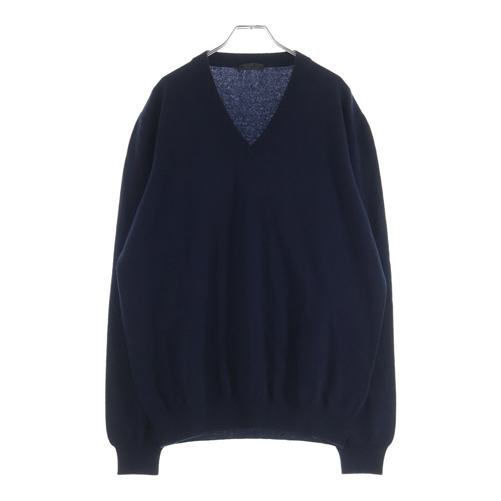 PRADA(プラダ) カシミヤウール Vネックニットセーター ネイビー UMA216