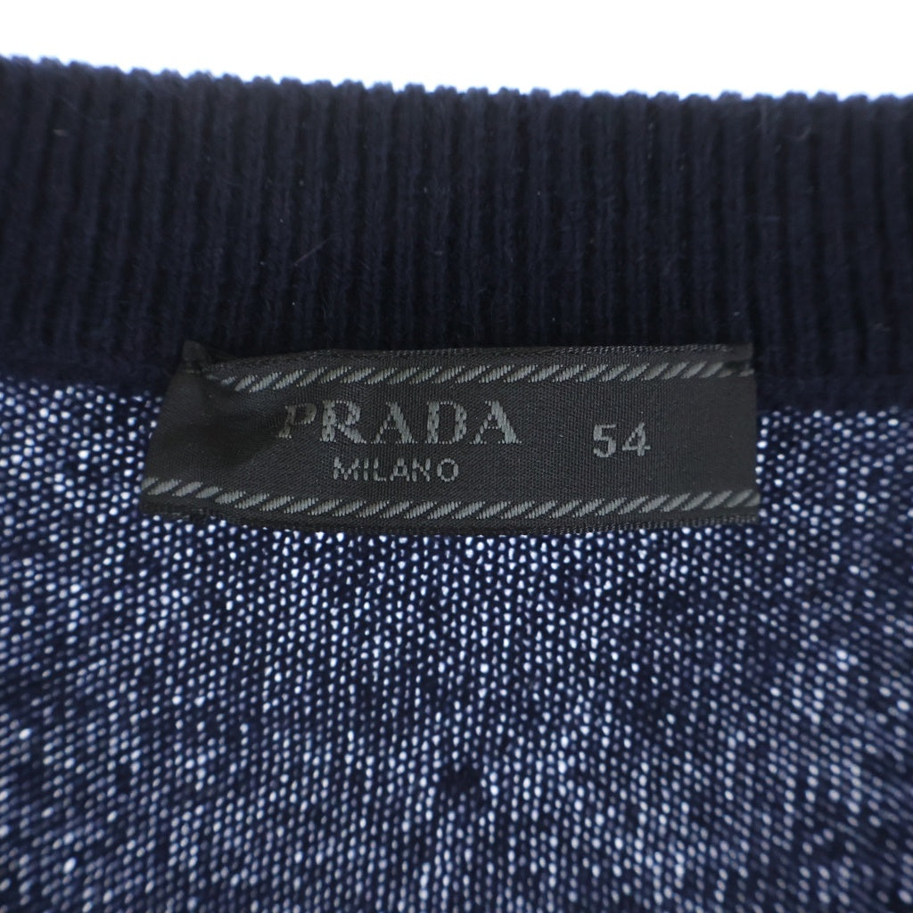 PRADA(プラダ) カシミヤウール Vネックニットセーター ネイビー UMA216