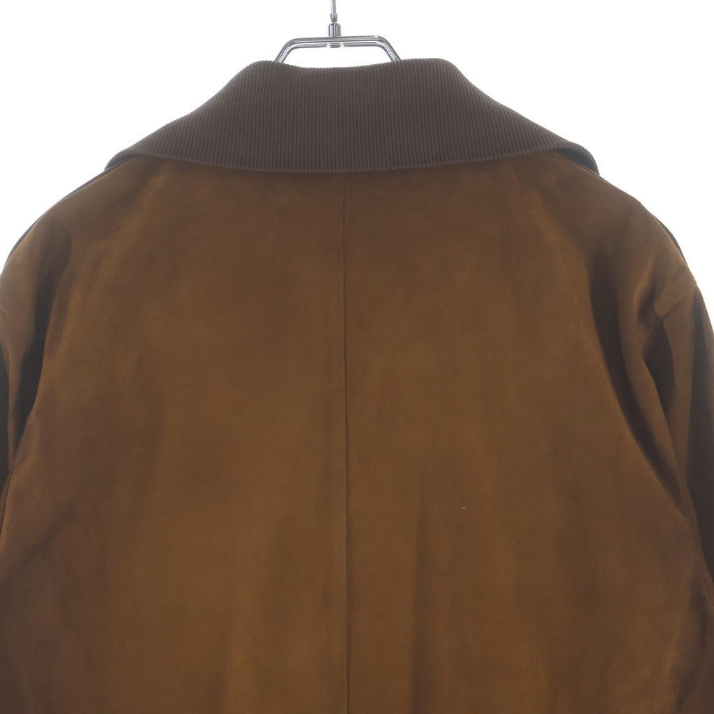 PRADA(プラダ) 25AW スウェード コニャック トラックジャケット ジップアップレザーブルゾン ブラウン UPW563