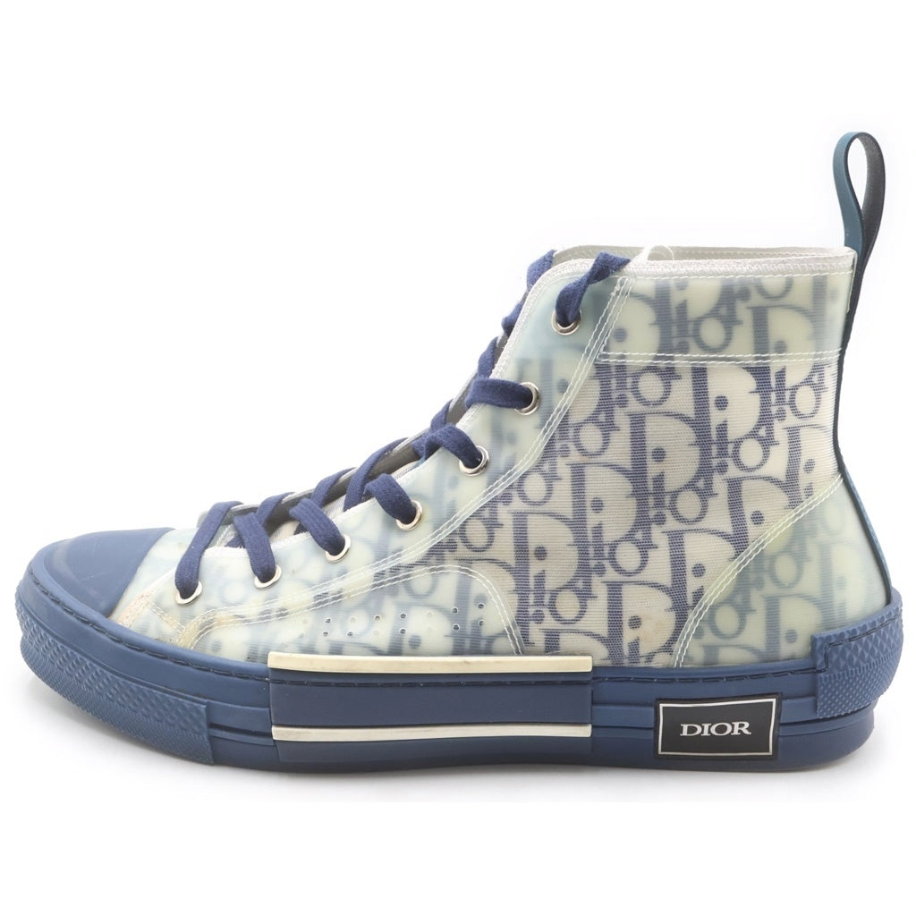 DIOR(ディオール) B23 HIGH TOP OBLIQUE SNEAKERS オブリーク 総柄 ハイカットスニーカー ホワイト/ブルー 3SH118YNT