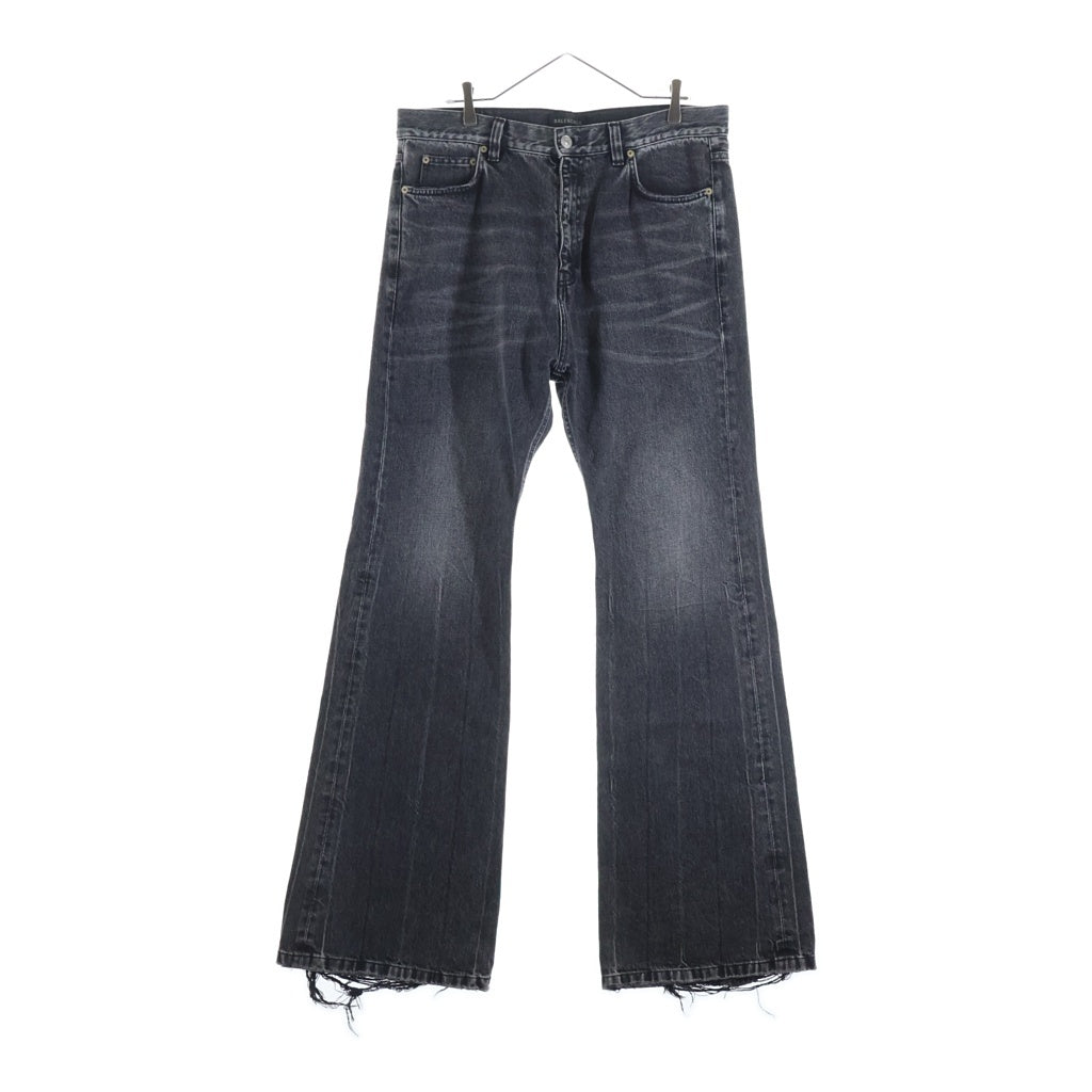 BALENCIAGA(バレンシアガ) 22AW LOST TAPE ロスト テープ コットン ウォッシュダメージ加工 デニムフレアパンツ グレー 697829 TBP47