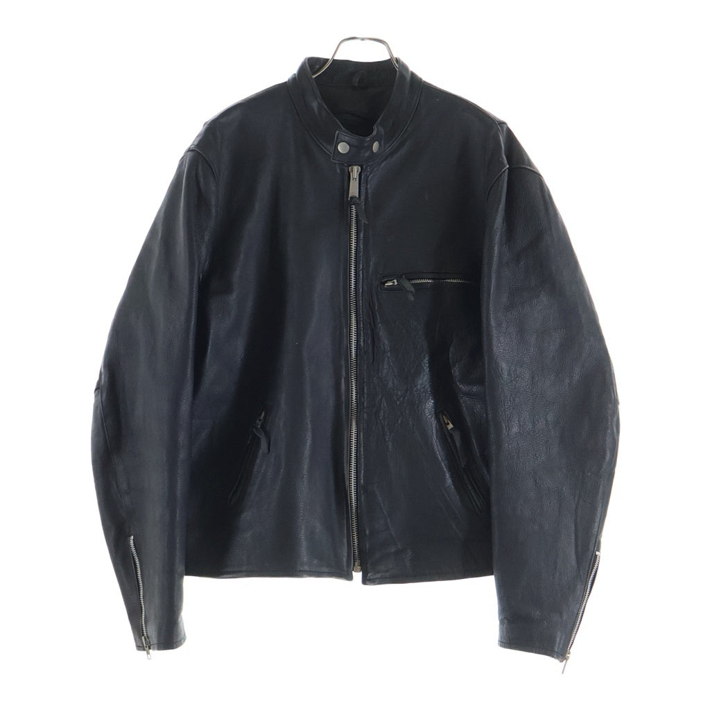 NO BRAND(ノーブランド) PROTECH LEATHER APPAREL プロテックレザーアパレル 80S VINTAGE レザー シングルライダースジャケット ブラック