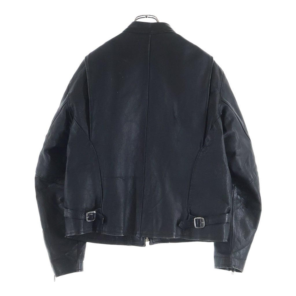 NO BRAND(ノーブランド) PROTECH LEATHER APPAREL プロテックレザーアパレル 80S VINTAGE レザー シングルライダースジャケット ブラック
