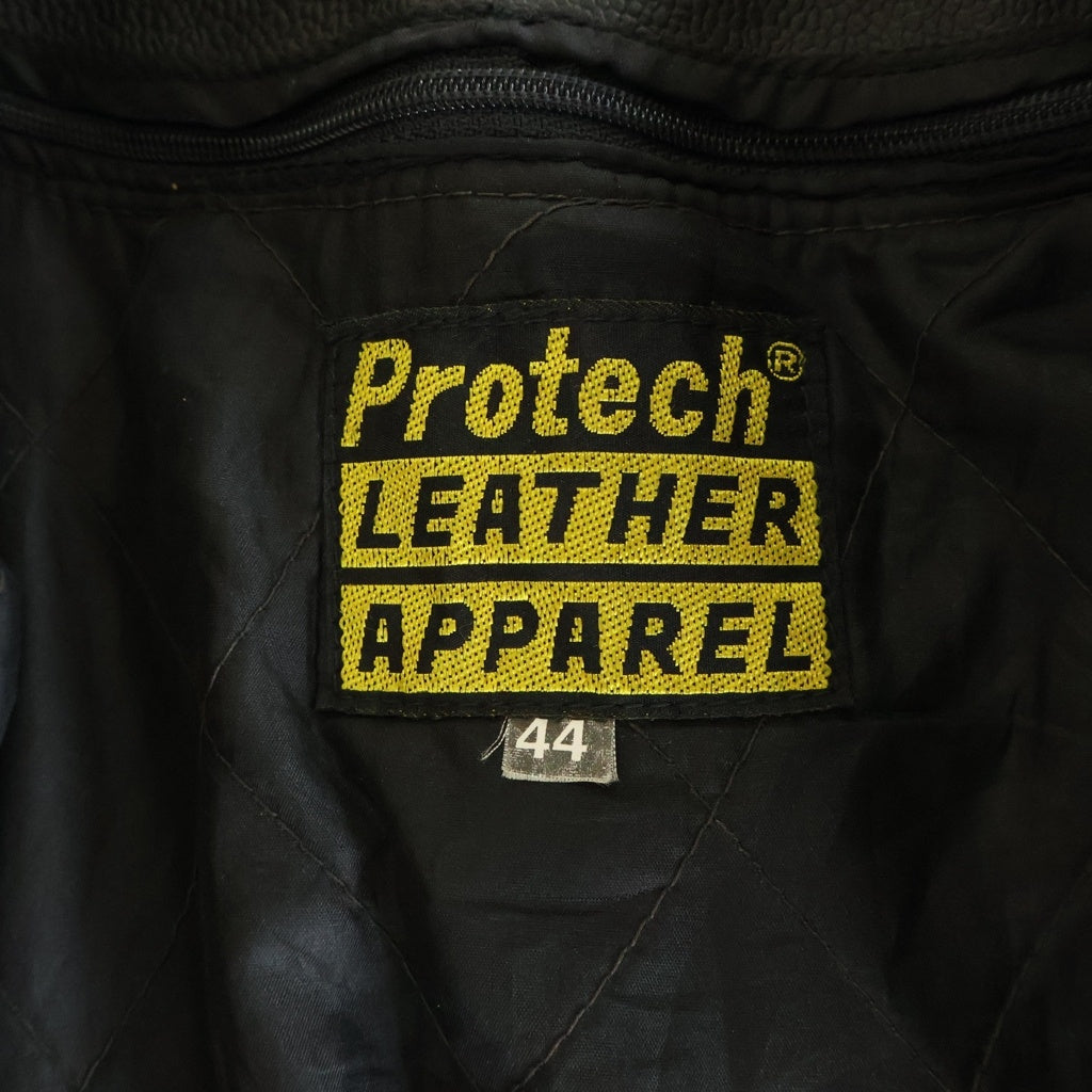 NO BRAND(ノーブランド) PROTECH LEATHER APPAREL プロテックレザーアパレル 80S VINTAGE レザー シングルライダースジャケット ブラック
