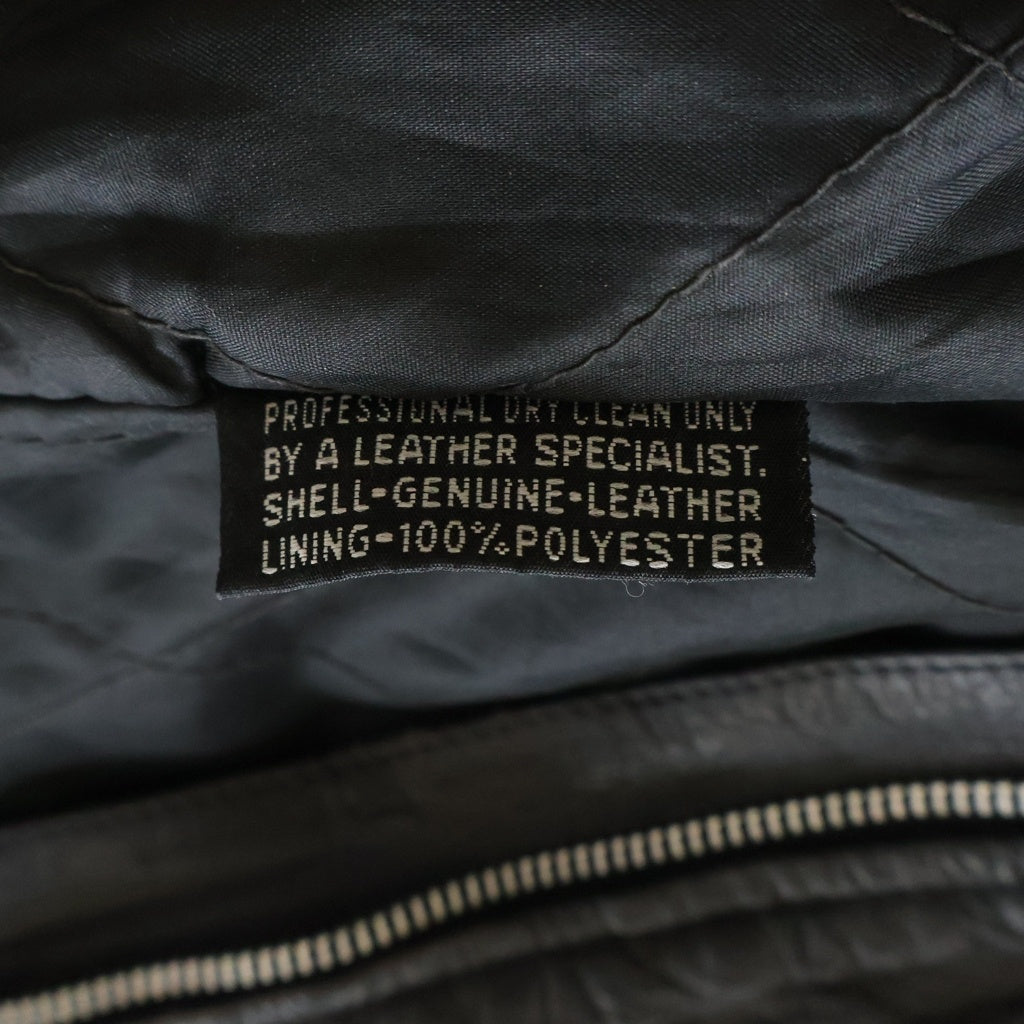 NO BRAND(ノーブランド) PROTECH LEATHER APPAREL プロテックレザーアパレル 80S VINTAGE レザー シングルライダースジャケット ブラック