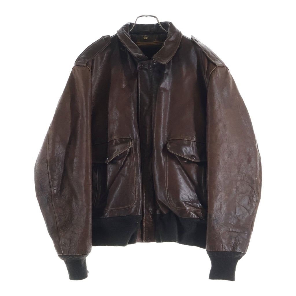 SCHOTT(ショット) 80S VINTAGE A-2 茶タグ USA製 ボアライナー レザー フライトジャケット ブラウン
