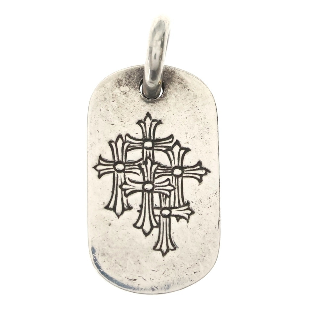 CHROME HEARTS(クロムハーツ) D TAG SML スモールドッグタグ セメタリーエングレイブオールド ネックレストップ シルバー