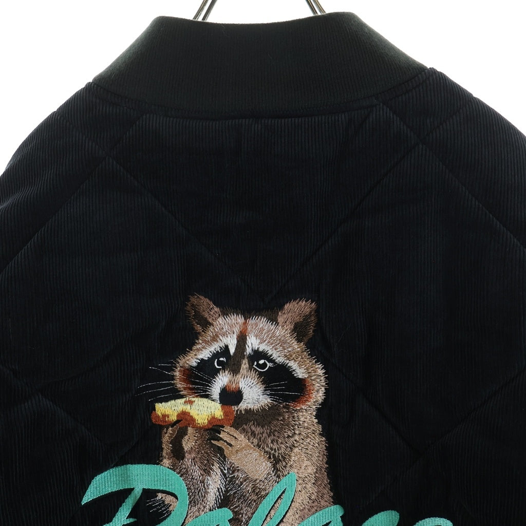 Palace Skateboards(パレススケートボーズ) 26SS HUNGRY RACCOON JACKET ハングリーラクーン刺繍 ジップアップジャケット ブルゾン ブラック