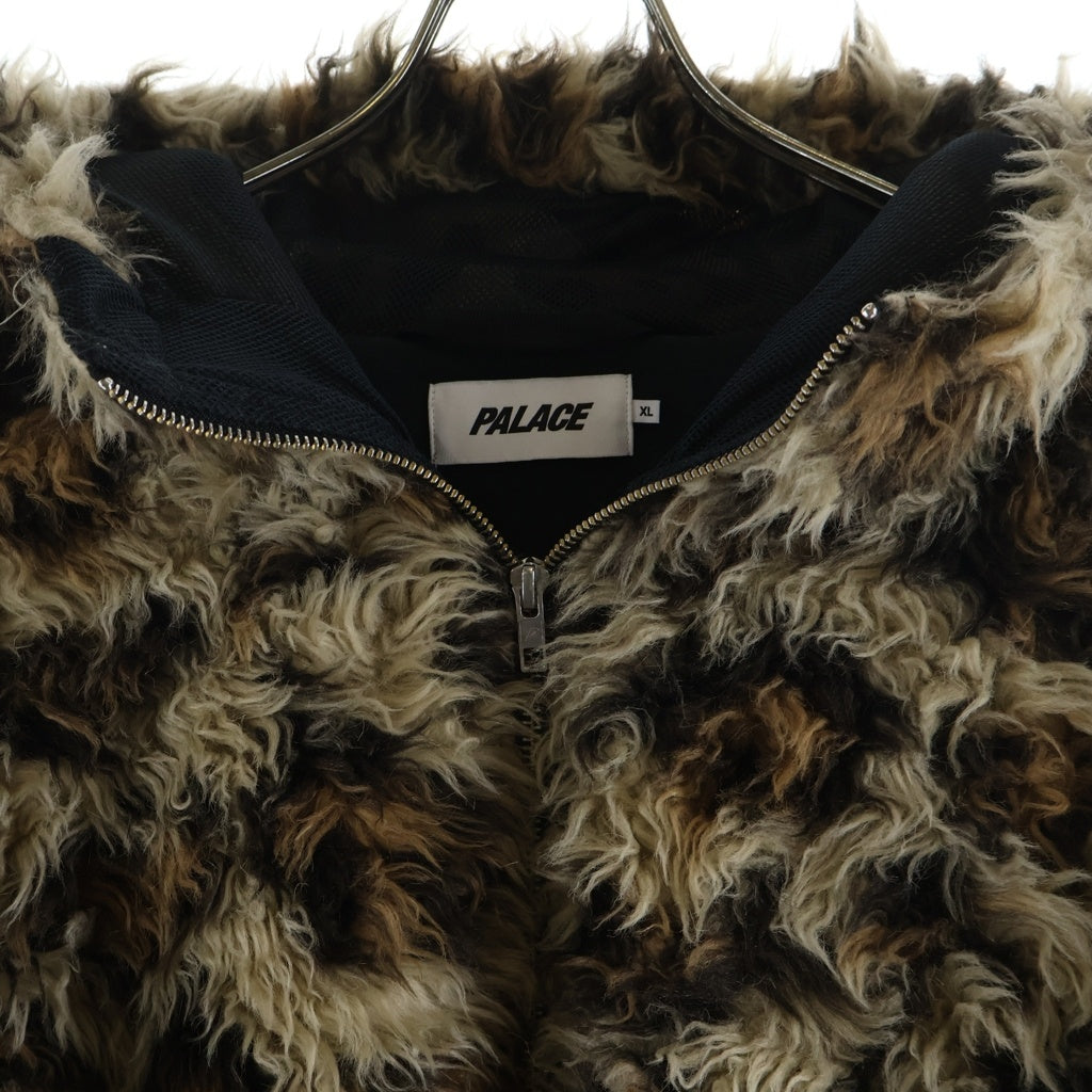 Palace Skateboards(パレススケートボーズ) 26SS FURRY FLEECE JACKET レオパード柄 ファリー フリース ジップアップ ジャケット ブルゾン ベージュ