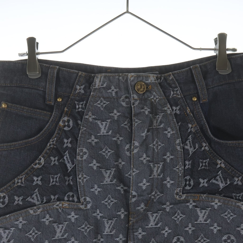 LOUIS VUITTON(ルイヴィトン) 23AW MONOGRAM FLOWER DENIM PANTS モノグラムフラワーエンブロイダリー ストレートデニムパンツ グレー RM232 Y92 HPD92W