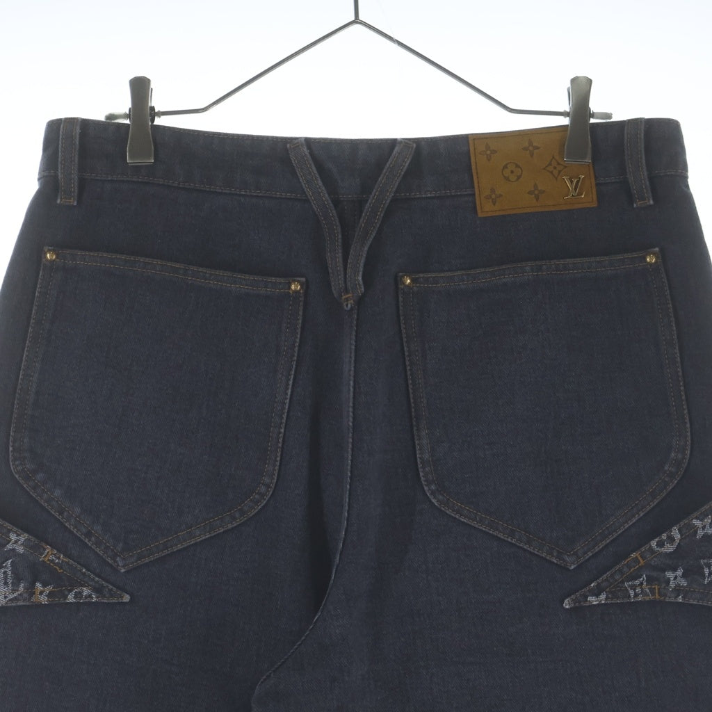 LOUIS VUITTON(ルイヴィトン) 23AW MONOGRAM FLOWER DENIM PANTS モノグラムフラワーエンブロイダリー ストレートデニムパンツ グレー RM232 Y92 HPD92W