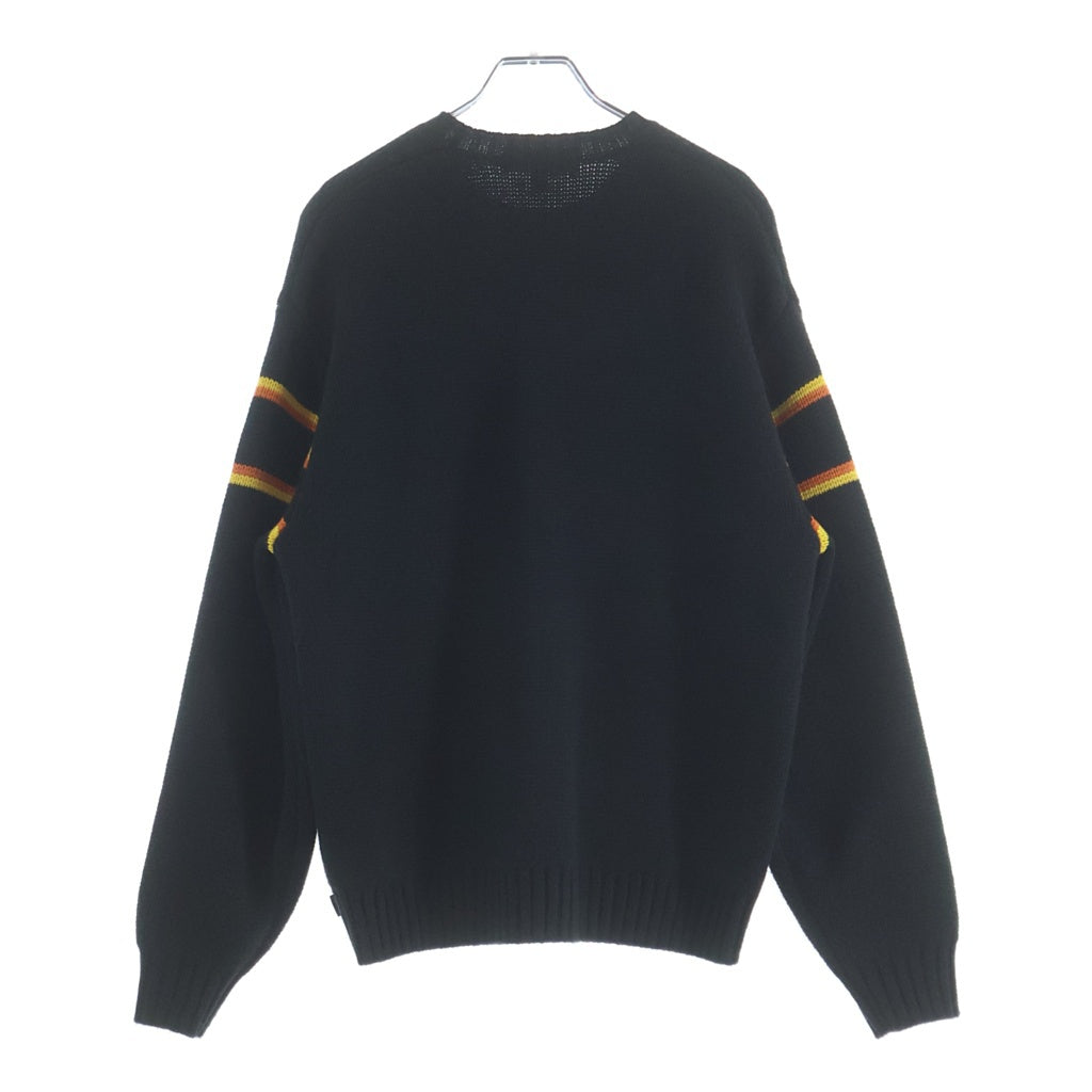 SUPREME(シュプリーム) 23AW CHEST STRIPE SWEATER チェストストライプセーター ボーダークルーネック長袖ニット ブラック