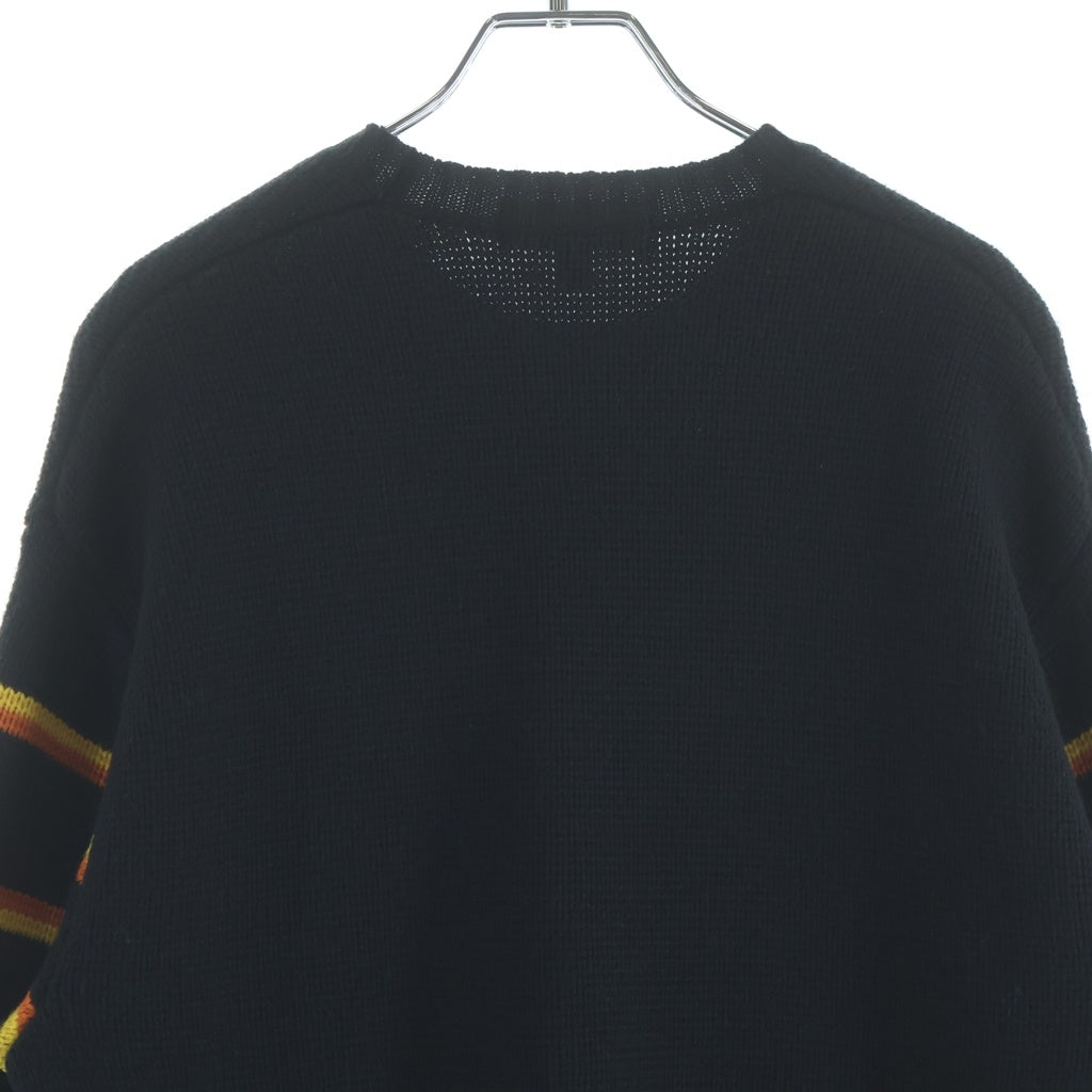 SUPREME(シュプリーム) 23AW CHEST STRIPE SWEATER チェストストライプセーター ボーダークルーネック長袖ニット ブラック