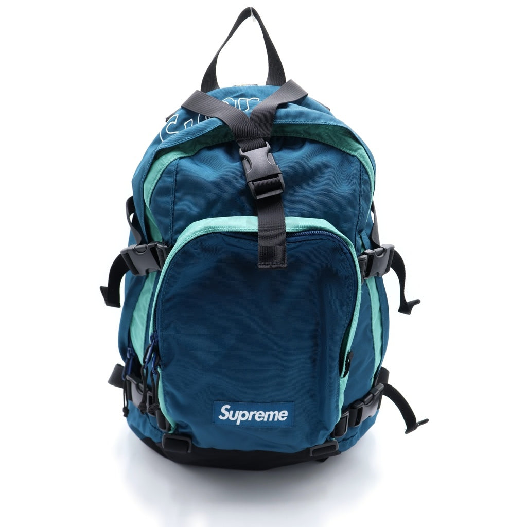 SUPREME(シュプリーム) 19AW BACKPACK ロゴ刺繍サイドポケットコーデュラナイロンバックパック リュック ブルー
