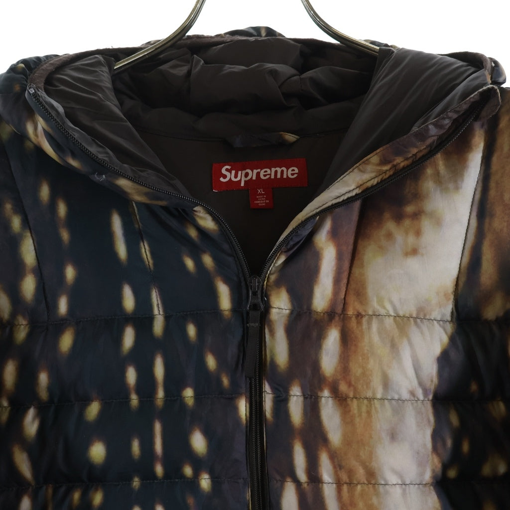 SUPREME(シュプリーム) 23AW Micro Down Half Zip Hooded Pullover Deer ハーフジップ プルオーバー フーデッド マイクロダウン ジャケット ブラウン