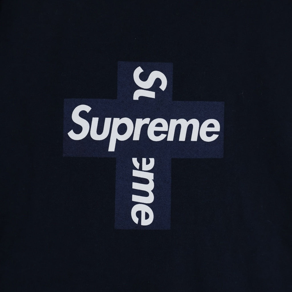 SUPREME(シュプリーム) 20AW Cross Box Logo Tee クロスボックスロゴ プリント クルーネック半袖Tシャツ カットソー ネイビー