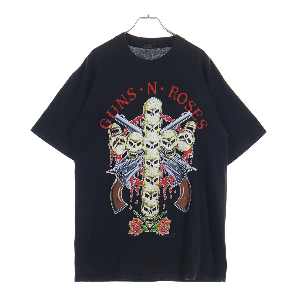 VINTAGE(ヴィンテージ) 90S GUNS N' ROSES SKULL CROSS GUN USE YOUR ILLUSION BROCKUMボディ ガンズアンドローゼズ 両面プリント クルーネック半袖Tシャツ