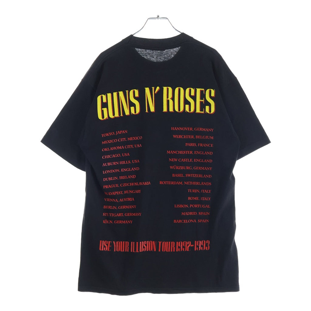 VINTAGE(ヴィンテージ) 90S GUNS N' ROSES SKULL CROSS GUN USE YOUR ILLUSION BROCKUMボディ ガンズアンドローゼズ 両面プリント クルーネック半袖Tシャツ
