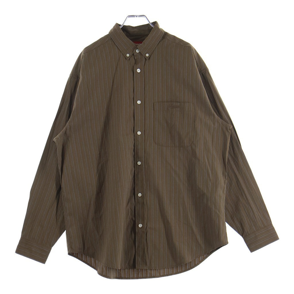 SUPREME(シュプリーム) 25AW Loose Fit Stripe Shirt ボタンダウン ルーズフィット ストライプ 長袖シャツ ブラウン