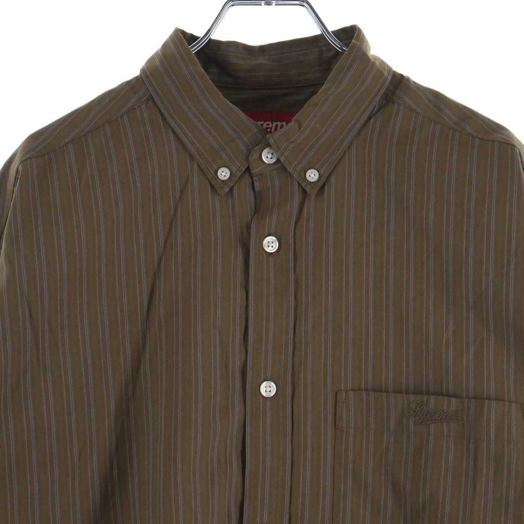 SUPREME(シュプリーム) 25AW Loose Fit Stripe Shirt ボタンダウン ルーズフィット ストライプ 長袖シャツ ブラウン
