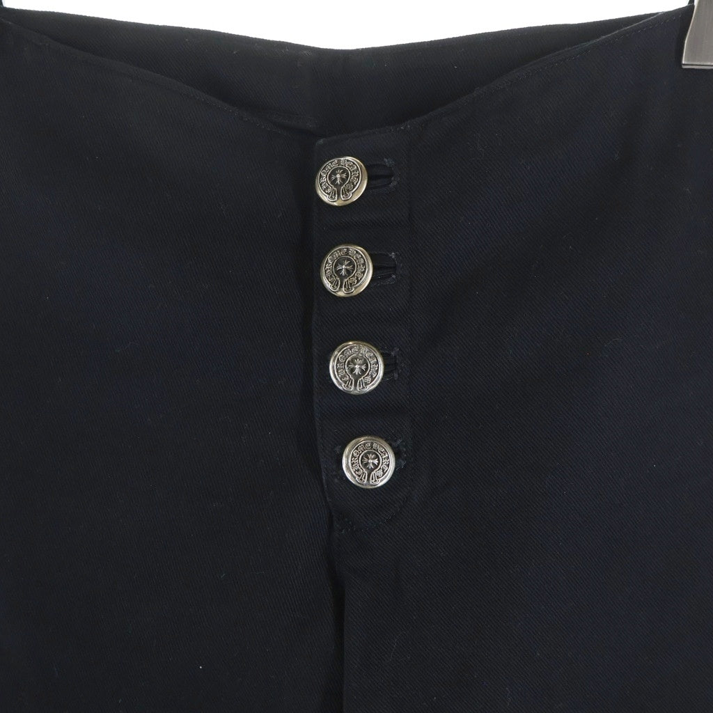 CHROME HEARTS(クロムハーツ) OLD JEAN SL FLEURKNEE オールド フレアニー ボタンフライデニムパンツ レディース ブラック